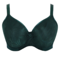 Soutien gorge emboîtant Illuminate en vert foncé avec motif feuille subtil et bretelles réglables. Mode Grande taille