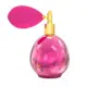 Parfum musc princesse EL Nabil : Flacon de parfum vintage rose avec étoiles dorées et une poire atomiseur rose texturée, présenté sur un fond blanc. Mode Grande taille