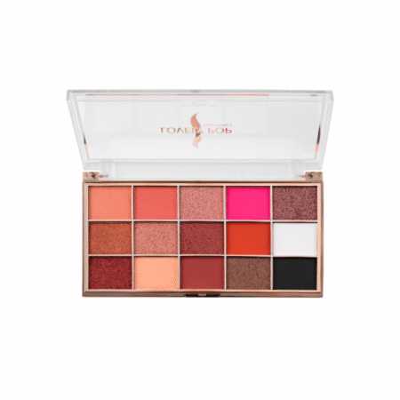 Palette ombres à paupières rose gold obsession avec 15 nuances roses, rouges, brunes, noires et blanches pour des looks yeux polyvalents. Mode Grande taille