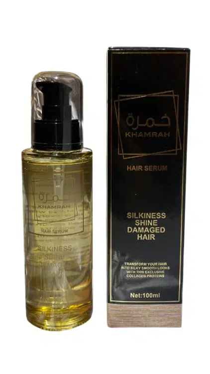 Un flacon et une boîte de 100 ml de Sérum cheveux parfumé - Khamrah pour cheveux abîmés, favorisant soyeux et brillance. Mode Grande taille