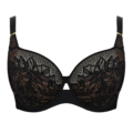 Le soutien-gorge emboîtant Sophia est un soutien-gorge en dentelle noire avec des motifs floraux, une armature nude, des bretelles réglables et un soutien-gorge à armature. Mode Grande taille