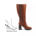 Bottes mollets larges 2XL Mélissa - Gabylou" avec un schéma montrant le soulèvement de la semelle amovible par l'intérieur. Mode Grande taille