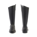 Deux bottes d'équitation Isabelle XL 6 Gabylou noires à semelle large se tiennent debout, présentées de dos sur un fond blanc. Mode Grande taille