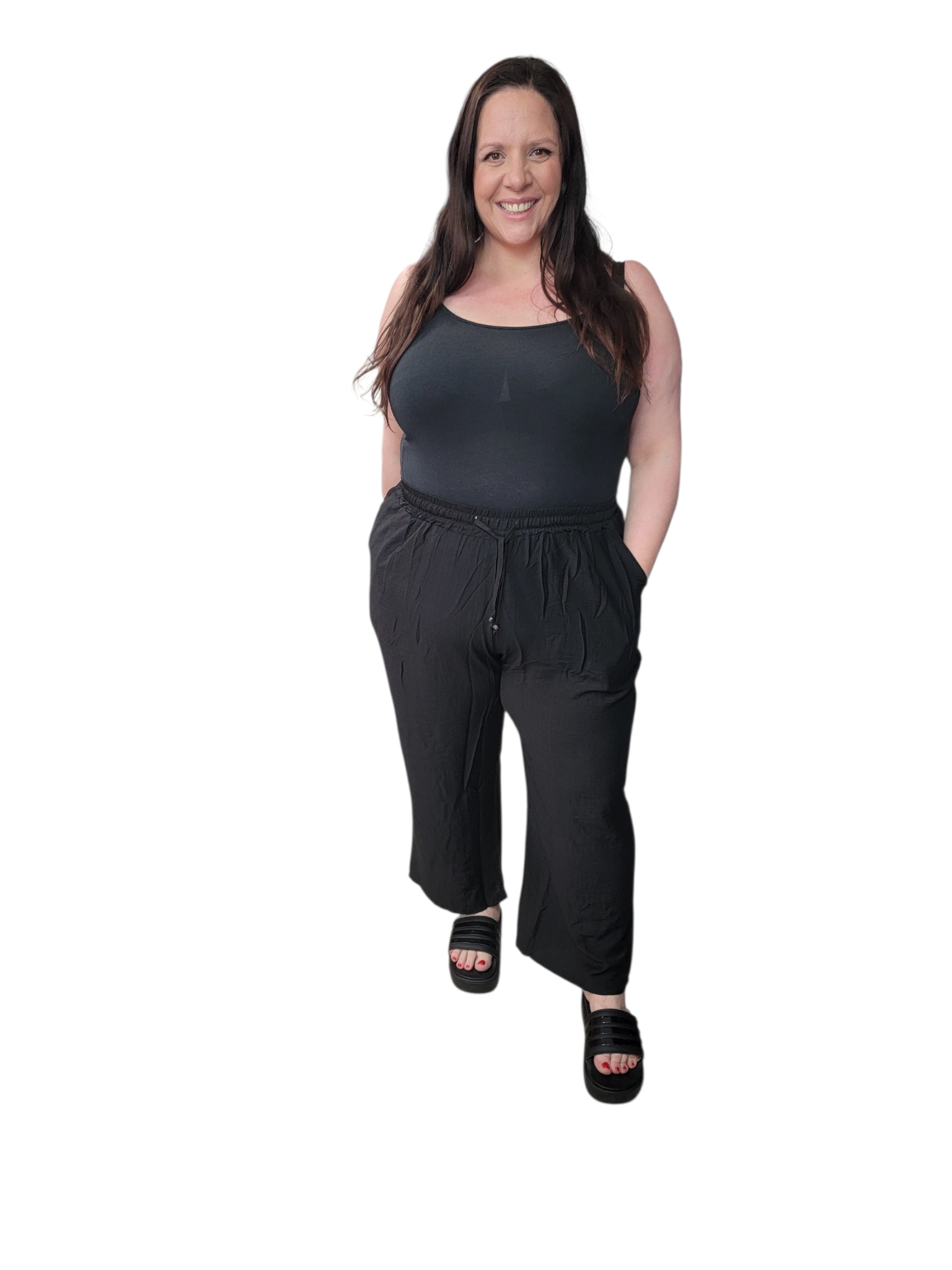 Pantalon fluide noir grande taille – Fashion Curvy Shop