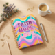 Carnet à spirale rétro multicolore Faith Hope Love avec stylo assorti