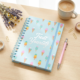 Carnet à spirale menthe motif glaces Treat Yourself avec stylo rose assorti