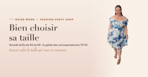 Femme ronde portant une robe fleurie grande taille du 42 au 64 – guide des tailles Fashion Curvy Shop