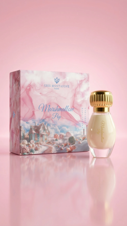 Musc Tahara parfumé Marshmallow 12 ml Gris Montaigne flacon