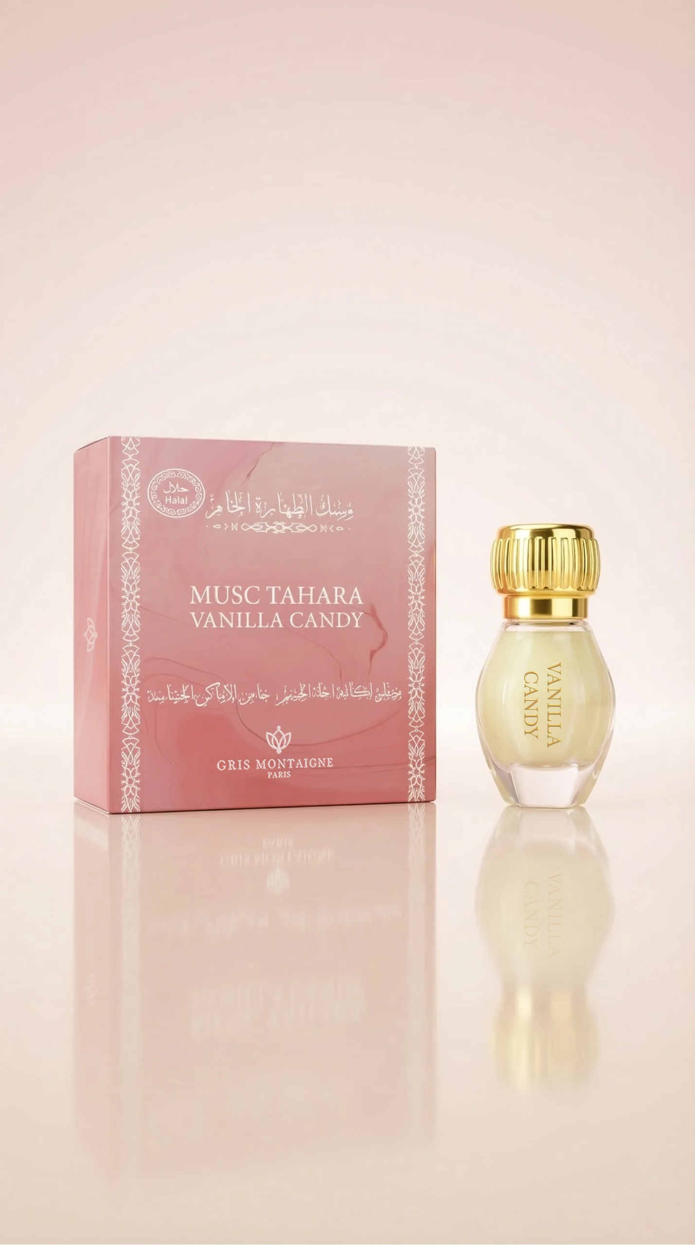 Musc Tahara parfumé Vanilla Candy 12 ml Gris Montaigne flacon