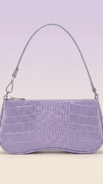 Sac à main JW PEI Eva bandoulière violet lilas effet croco