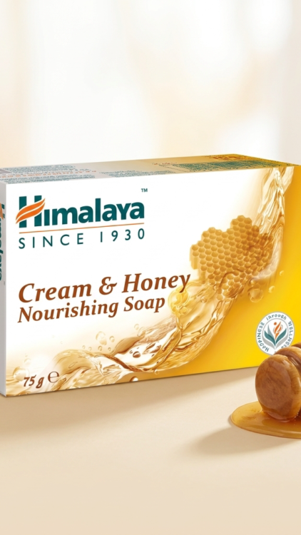 Savon crème au miel et au lait Himalaya 75 g pour peaux normales à sèches