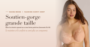 Femme portant un soutien-gorge grande taille nude à armatures pour forte poitrine – Fashion Curvy Shop