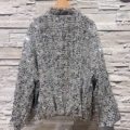 Bomber en tweed à sequins argentés grande taille