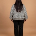 Bomber en tweed à sequins argentés grande taille