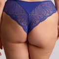 Culotte brésilienne grande taille Entice de Sculptresse en dentelle stretch bleu indigo