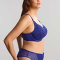 Culotte brésilienne grande taille Entice de Sculptresse en dentelle stretch bleu indigo