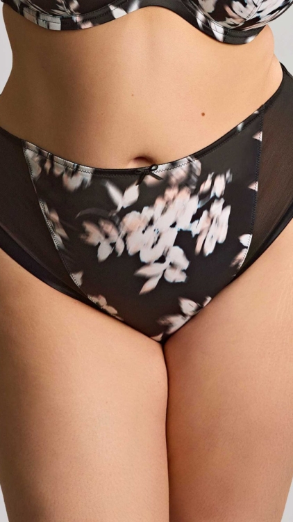 Culotte haute grande taille Bliss de Sculptresse noir à imprimé floral flou