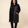 Veste réversible sans manches grande taille, côté doudoune et côté fausse fourrure