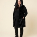 Veste réversible sans manches grande taille, côté doudoune et côté fausse fourrure