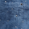 Jean strass grande taille bleu, coupe mom taille haute, porté du 44 au 54 - Fashion Curvy Shop