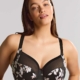 Soutien-gorge grande taille Bliss de Sculptresse noir à imprimé floral flou