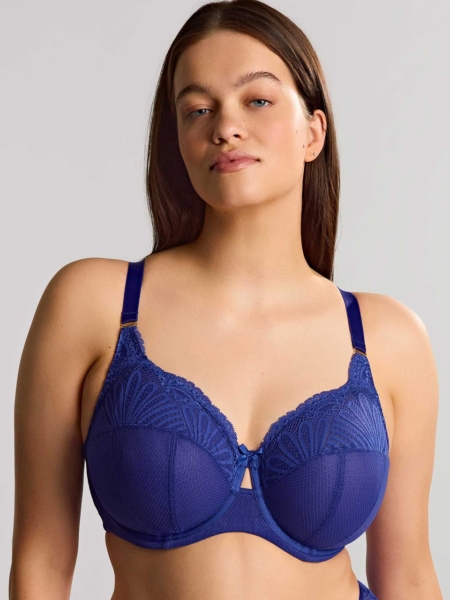 Soutien-gorge grande taille Entice de Sculptresse en dentelle stretch bleu indigo
