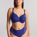 Soutien-gorge grande taille Entice de Sculptresse en dentelle stretch bleu indigo