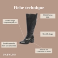 Fiche technique des bottes en cuir mollets larges 2XL Houston Gabylou