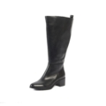 Bottes en cuir mollets larges 2XL Houston Gabylou noires, vue de trois quarts