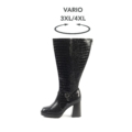 Bottes Manon Gabylou noir croco, tour de mollet vario 3XL/4XL