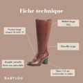 Fiche technique des bottes mollets larges 2XL Marta Gabylou marron