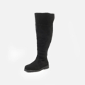 Bottes mollets larges 3XL Sandra Gabylou en suédine noire, vue de trois quarts