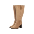 Bottes mollets larges Aneta Gabylou beiges en suédine, talon 9 cm