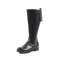 Bottes mollets larges XL Banana OHC noires, style cavalier plat