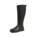 Bottes mollets larges 2XL Mélania Gabylou noires, semelle chunky et panneau côtelé