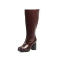 Bottes mollets larges 2XL Mélissa Gabylou bordeaux, talon 9,5 cm et plateforme