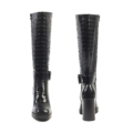 Paire de bottes Nina Gabylou noir croco, vue avant et arrière
