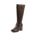 Bottes à talon Chrystel Gabylou chocolat, mollet vario XL/2XL
