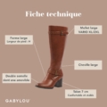 Fiche technique des bottes à talon mollets larges Chrystel Gabylou
