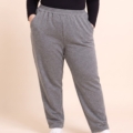 Pantalon grande taille en matière sweat, taille élastiquée, taille unique jusqu'au 54/56
