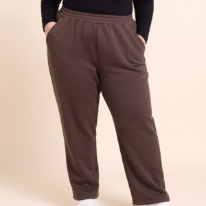 Pantalon grande taille en matière sweat, taille élastiquée, taille unique jusqu'au 54/56