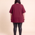 Tunique grande taille à clous argentés, coupe trapèze, taille unique jusqu'au 56