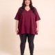 Tunique grande taille à clous argentés, coupe trapèze, taille unique jusqu'au 56