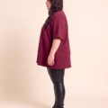 Tunique grande taille à clous argentés, coupe trapèze, taille unique jusqu'au 56